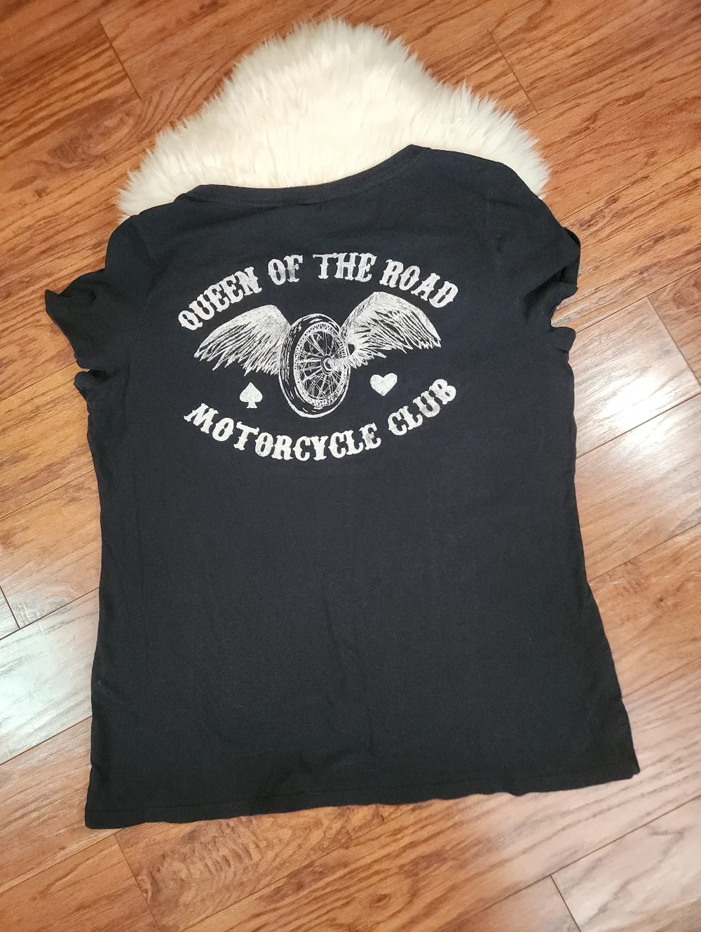 Torrid 100% Cotton Vneck Motorcycle Club Fitted Graphic Tshirr - Picture 4 of 5